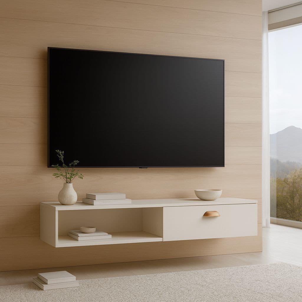 Armário Aéreo e Rack 90cm Branco ou Preto MDP Design Premium para Sua Casa