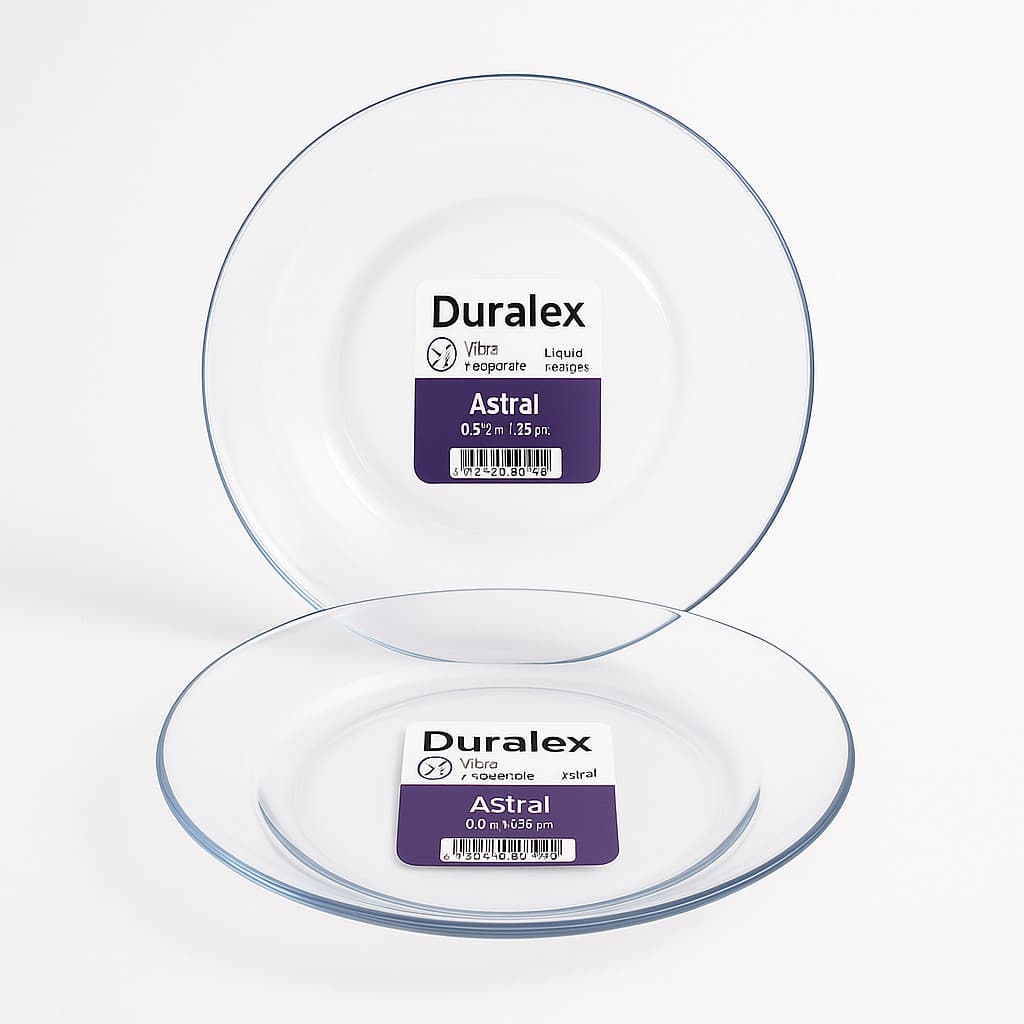 Jogo 12 Pratos Duralex Astral Raso 22cm Restaurante Buffet Transparente Liso
