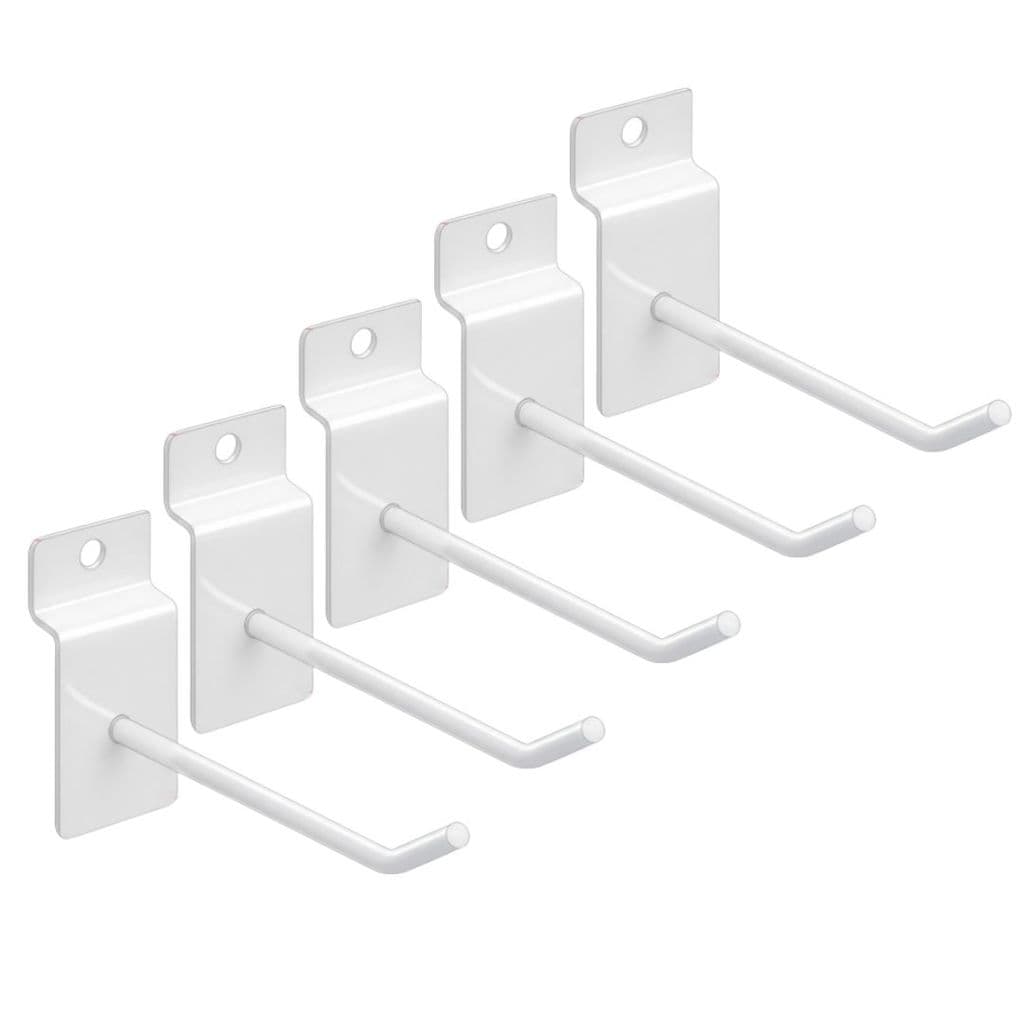 KIT 50 GANCHO PARA PAINEL CANALETADO COR BRANCO 10CM