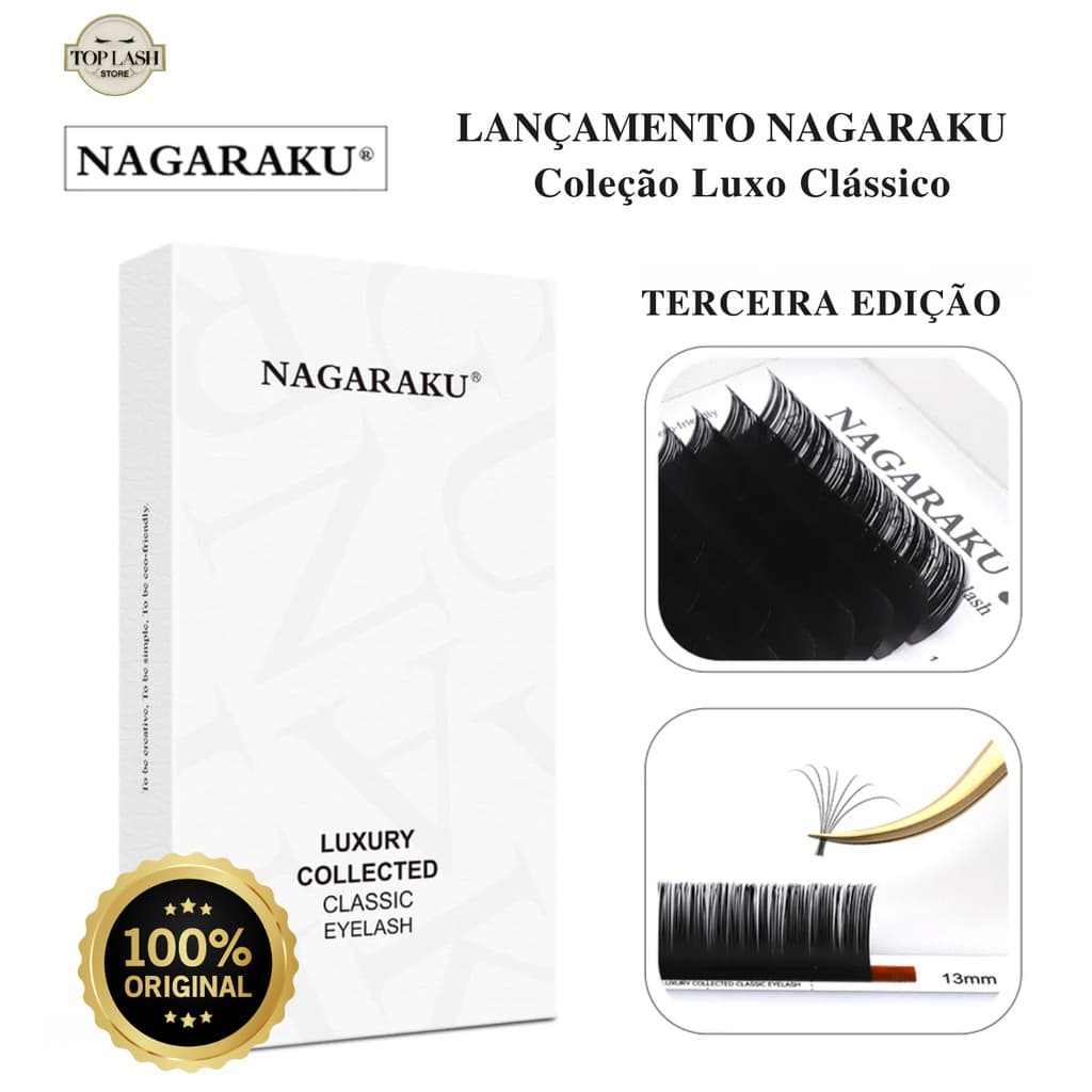 Cílios Nagaraku Classic Mix Fio a Fio Extensão De Cílios 3G Lançamento Luxo Feito a Mão Original