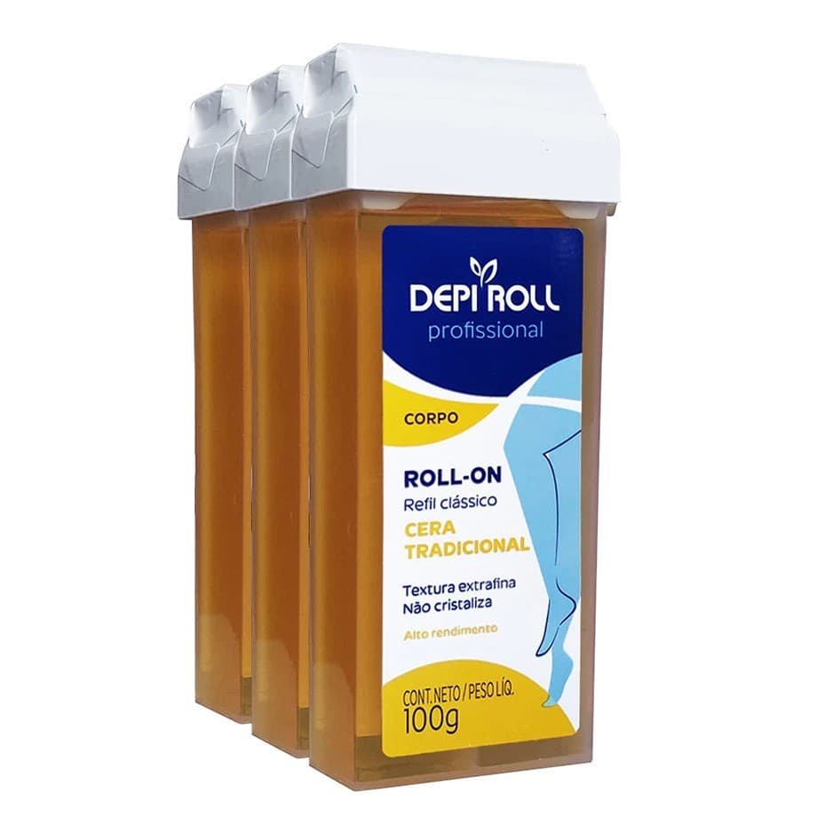 Kit c/3 Cera Roll-On Corporal 100g Depi Roll