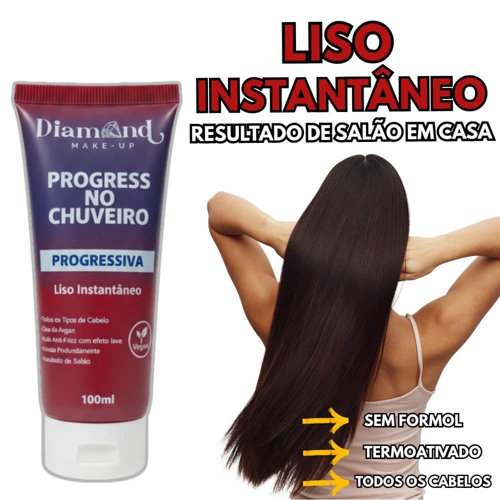 Liso de Salão em Casa: Progressiva no Chuveiro Diamond 100ml Prática