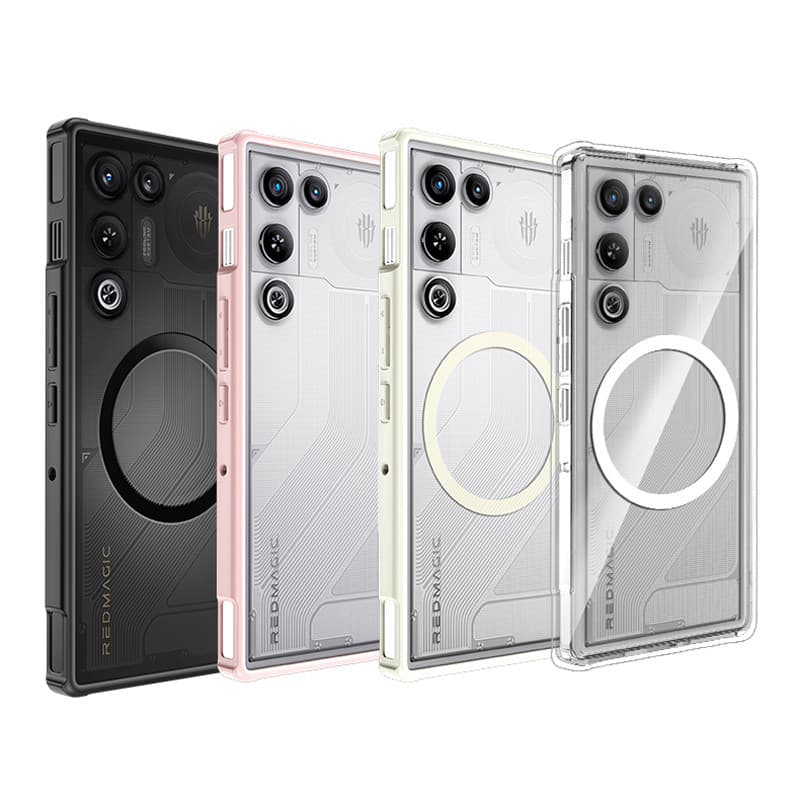 Para Nubia Red Magic 11 Air Case ELVEV Resistente PC + TPU Macio Fosco Transparente Durável Sucção Capa Traseira