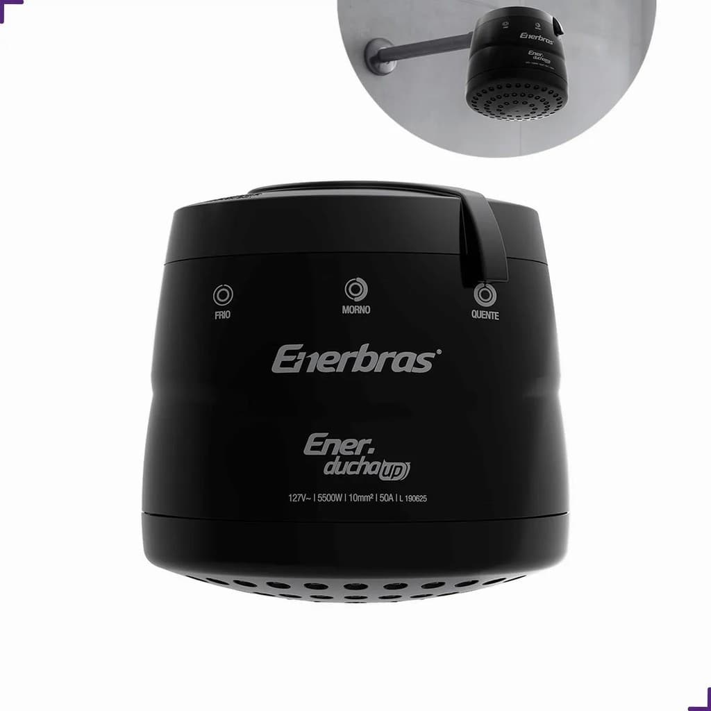 Chuveiro EnerDucha Up3 Preto 3 Temperatura 5500w 127v  Enerbras