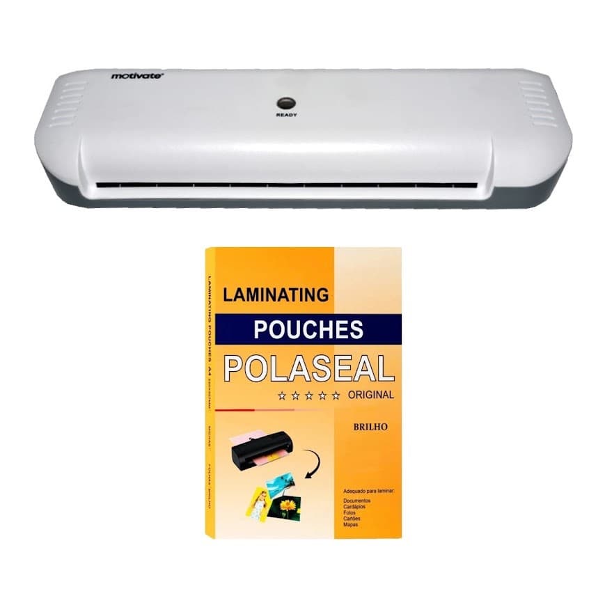 Kit Plastificadora Laminadora 220v e Polaseal A4 0,05 100und