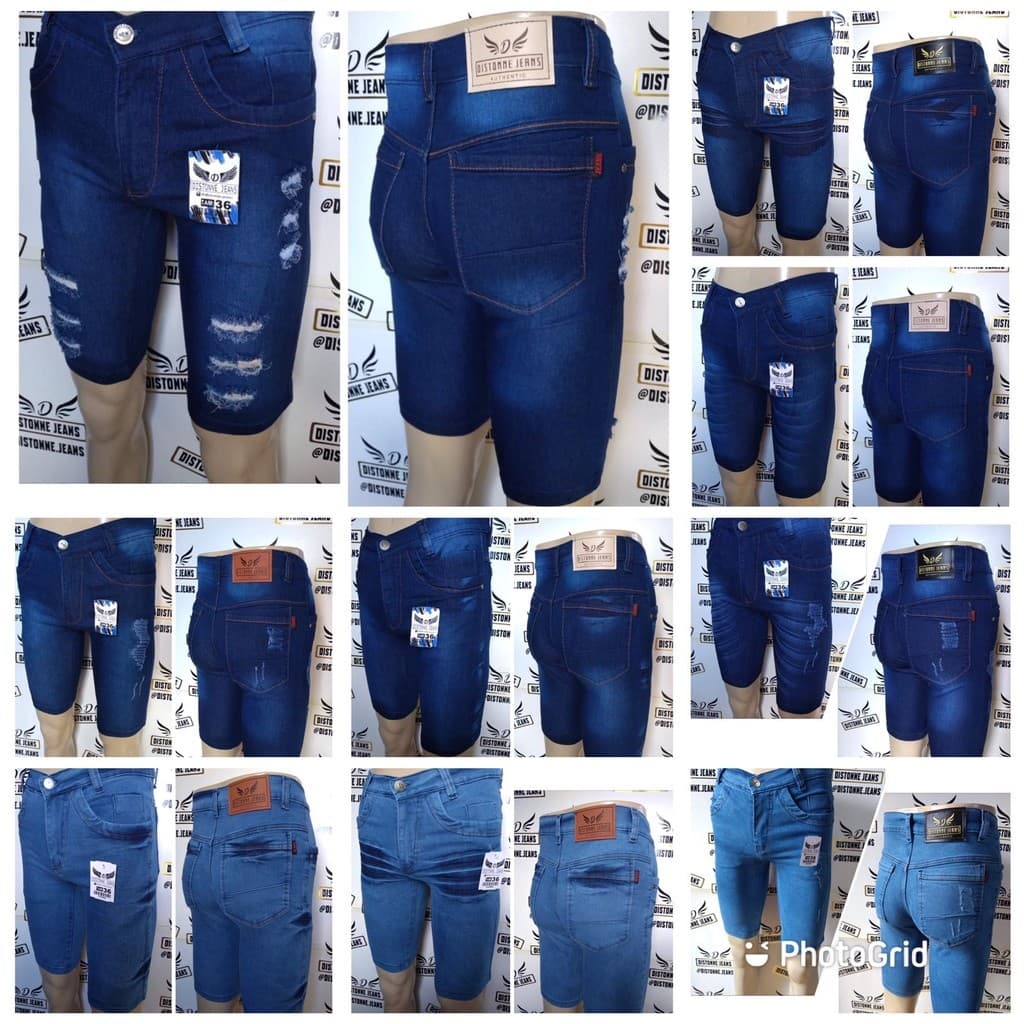 Kit com 5 Bermudas Masculinas Jeans Alta Qualidade