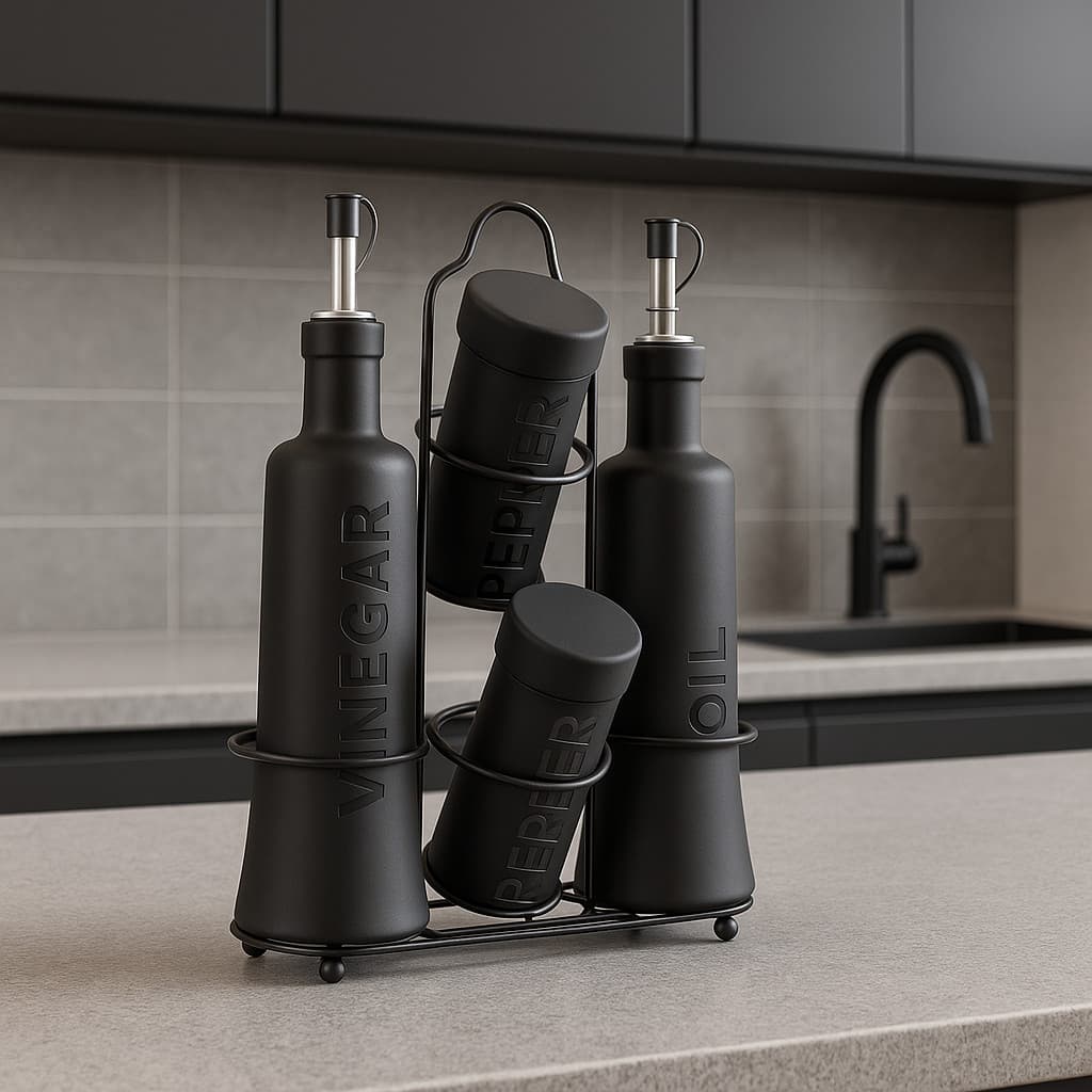 Saleiro Porta Condimentos Temperos Kit Vidro Bambu Cozinha Premium Decoração Porta Sal