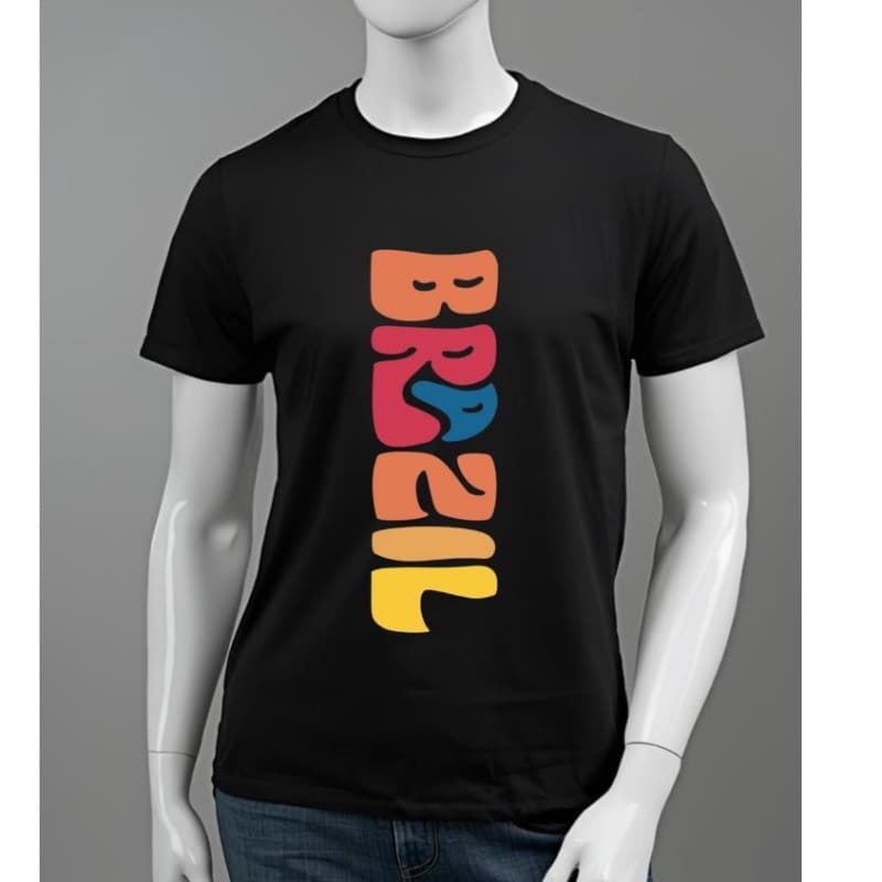 Camiseta algodão unissex estampa do brasil colorida para a copa do mundo 2026