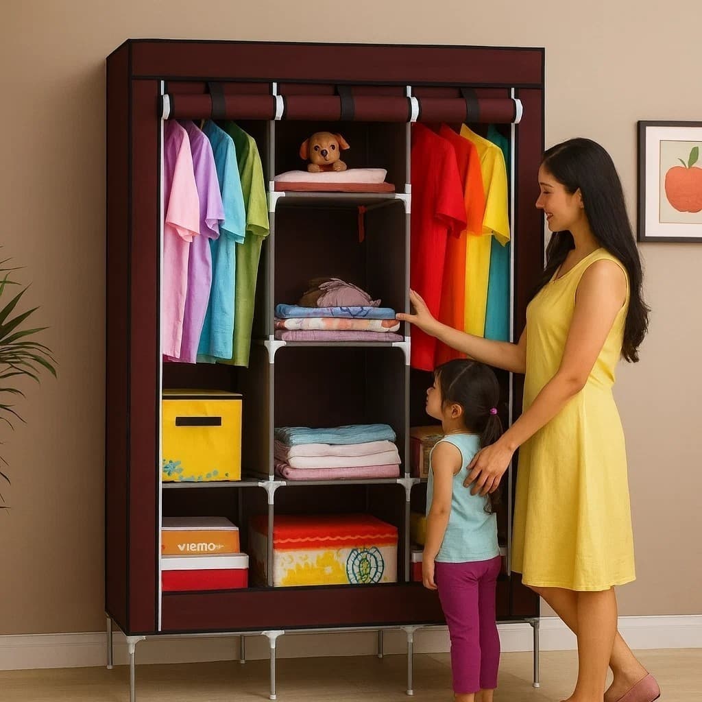 Roupeiro Organizador Guarda-Roupa Compartimentos Camisa Calça Blusa Toalha Caixa