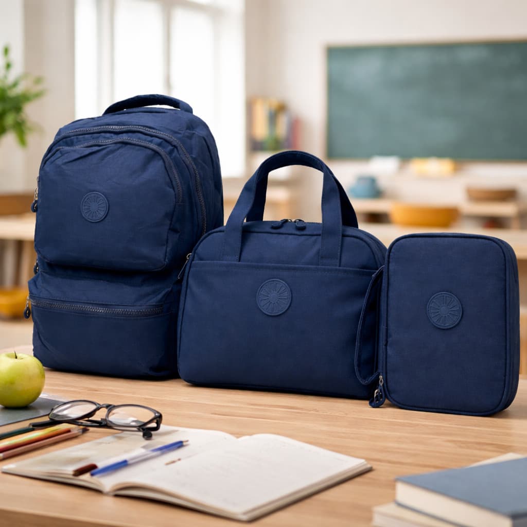 Kit Mochila Escolar c/ Lancheira e Estojo Feminino/Masculino - Volta as Aulas