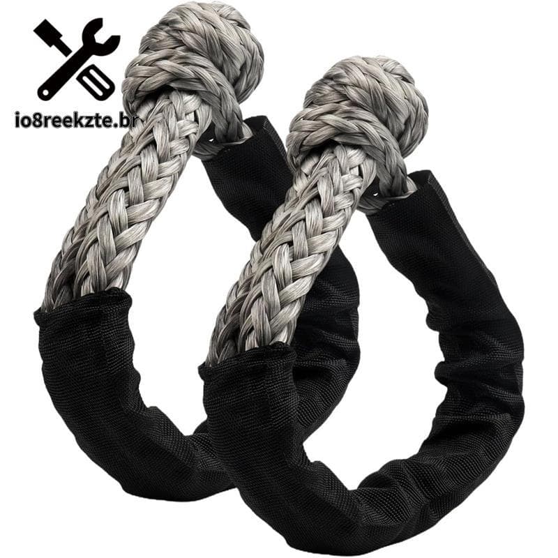 2 Pçs Cinza Manilhas Macias 1/2 Polegada X 22 Manilha Macia Recuperação De Estrada Corda Offroad De Reboque Para A Maior