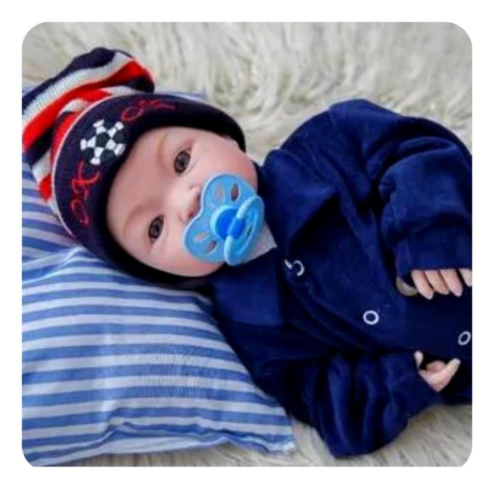 Bebê Boneco Menino Estilo Reborn Real com Itens