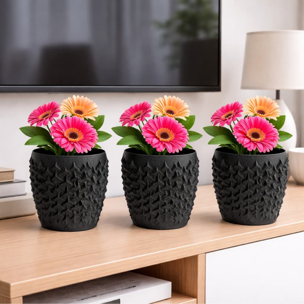 Kit 3 Vasos Decorativo 10cm Pequeno Moderno Para Plantas Minimalista