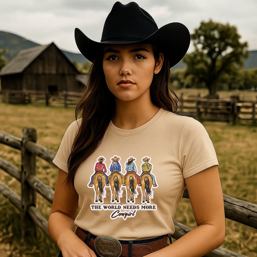 Camiseta Feminina Cowgirl Rodeio Algodão Country Barretos pião