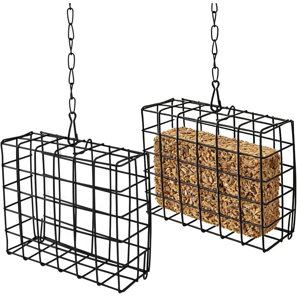 Conjunto de 2 Alimentadores de Metal para Blocos de Seiva - Gaiola de Malha de Arame de Fácil Abastecimento para Blocos