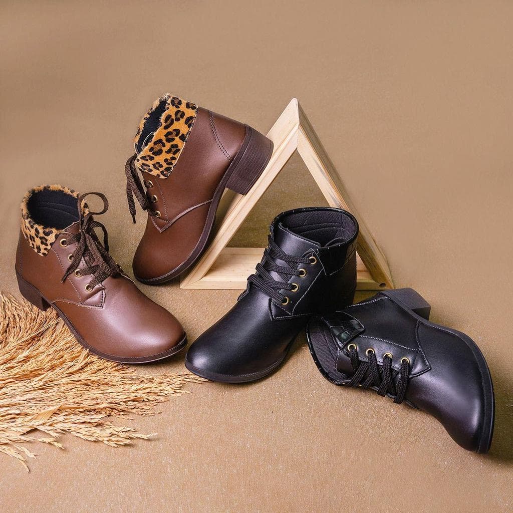 Bota Coturno Feminina Couro Preto Marrom Promoção Oferta Moda Inverno Outuno