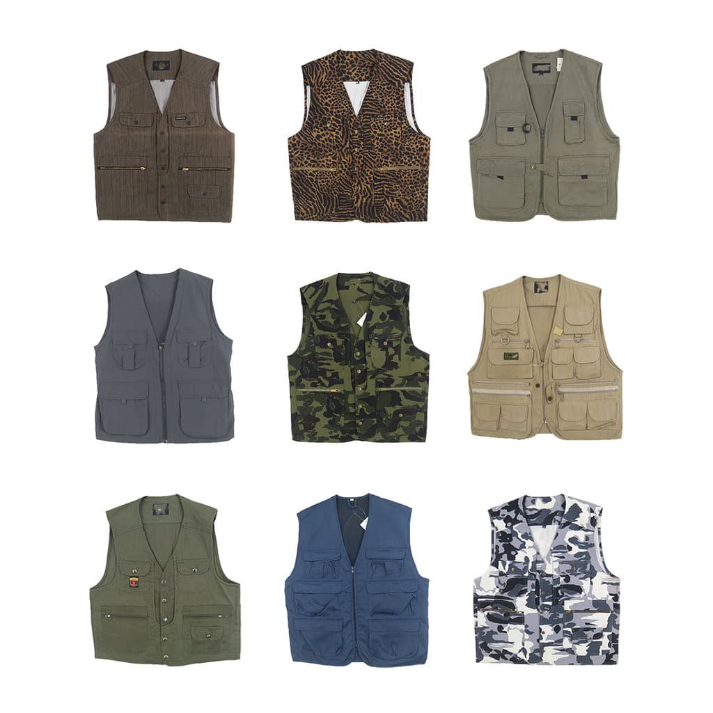 Estilo Natural vintage vintage colete de pesca masculino Multi-bolso colete tático ferramentas fotografia colete feminin
