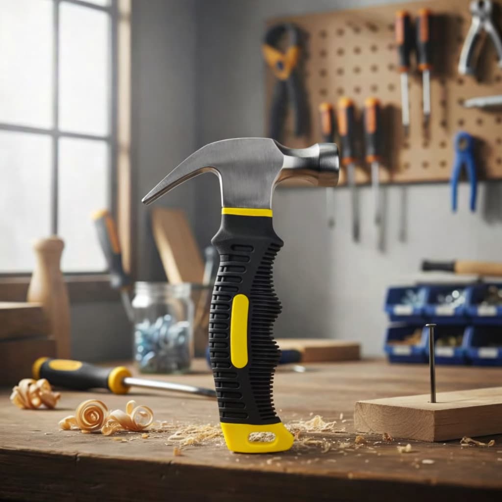 Mini Martelo Unha Curva Emborrachado Aço Carbono Cabo Fibra De Vidro 23