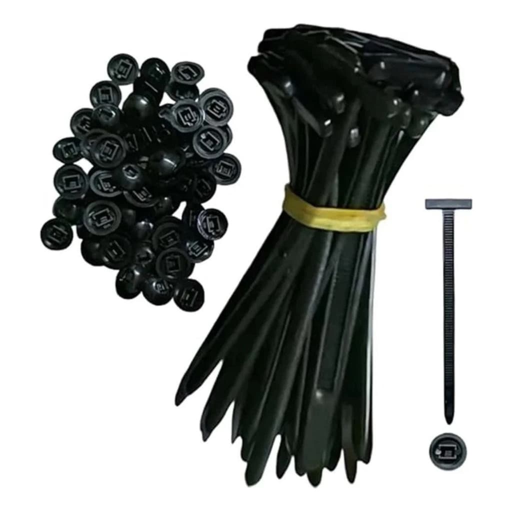 Kit 50/40/20 Abraçadeira Nylon Automotiva Enforca Gato Fivela Plástica Universal Travamento Automático Carro