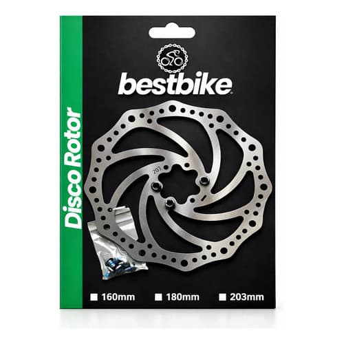 Disco De Freio Rotor Bike 160MM 180MM 203MM - Marca Bestbike - Aço Inox 6 Furos Mtb Xc Freio Mecânico E Hidráulico