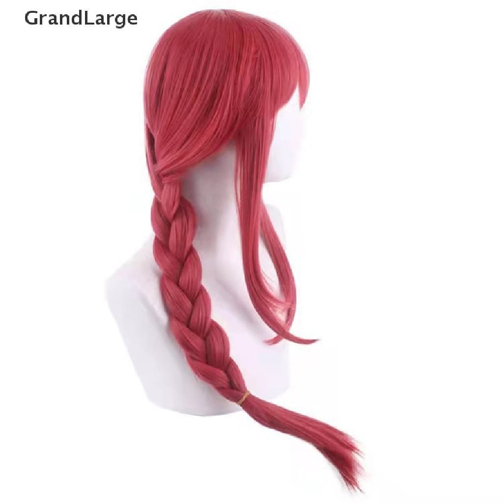 [Mulher Makima Anime Corrente Cosplay Cabelo Sintético Longo Trançado Reto Halloween Perucas De Festa De Acessórios BR
