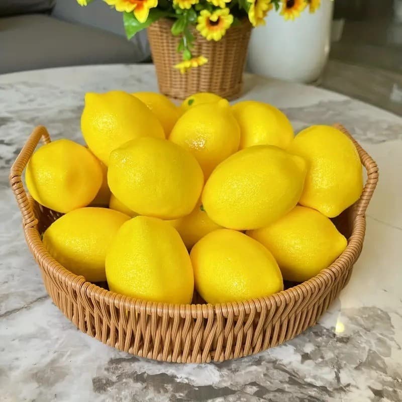 12 Limões 7CM Frutas Siciliano Artificial Realista Fruta Decorativa Realista - OP802384
