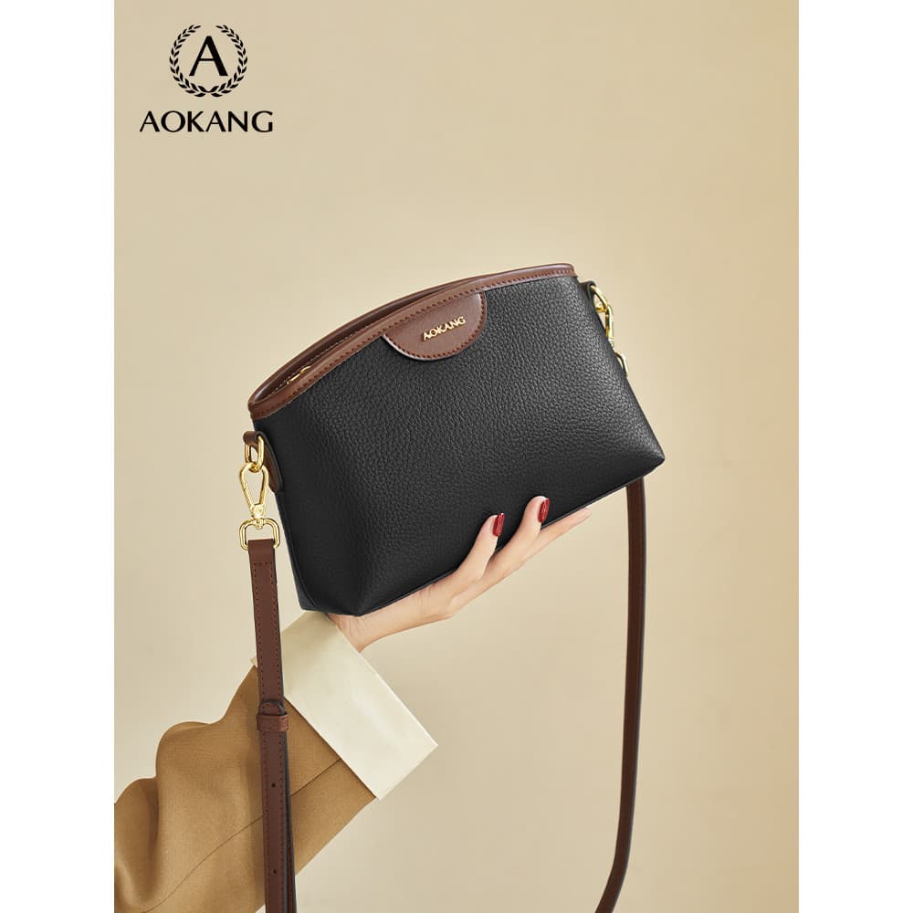 Okang mãe bolsa feminina 2026 novo estilo pequeno quadrado saco de couro genuíno pequeno saco grande capacidade Commuter