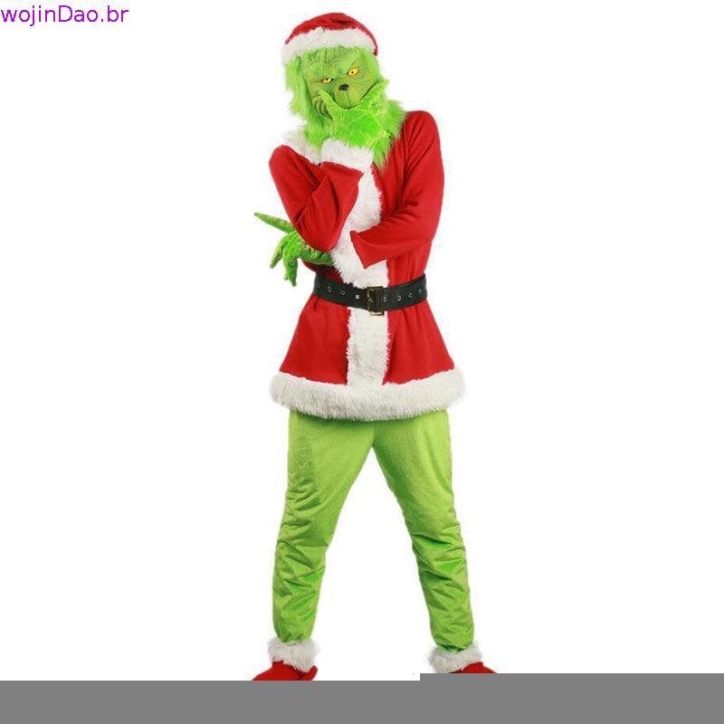Fantasia De Monstro Grinch De Cabelo Verde De Natal Infantil , Máscara Divertida Para Meninos , Fone De Ouvido , Festa