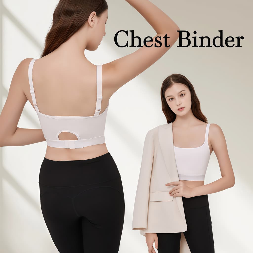 Janest Fivela Ajustável Peito Binder Pulôver Minimizador Sutiã Volta Suporte Completo Para Feminino Shapewear De Mama