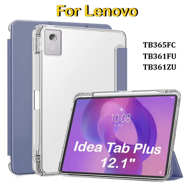 Capa Porta-Canetas Para Lenovo Idea Tab Plus 12.1 " M11 Xiaoxin Pad Pro GT 11 2025 Suporte De Couro Transparente À Prova
