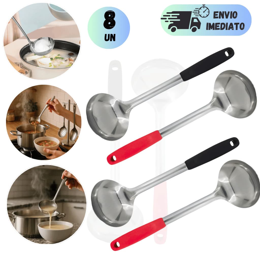 KIT CONCHA DE INOX 30CM PARA SERVIR FEIJÃO ALIMENTOS CALDO COZINHA E RESTAURANTE