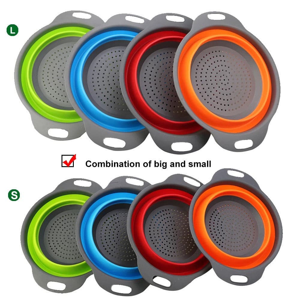 Escorredor de Silicone Dobrável para Macarrão Legumes Verduras