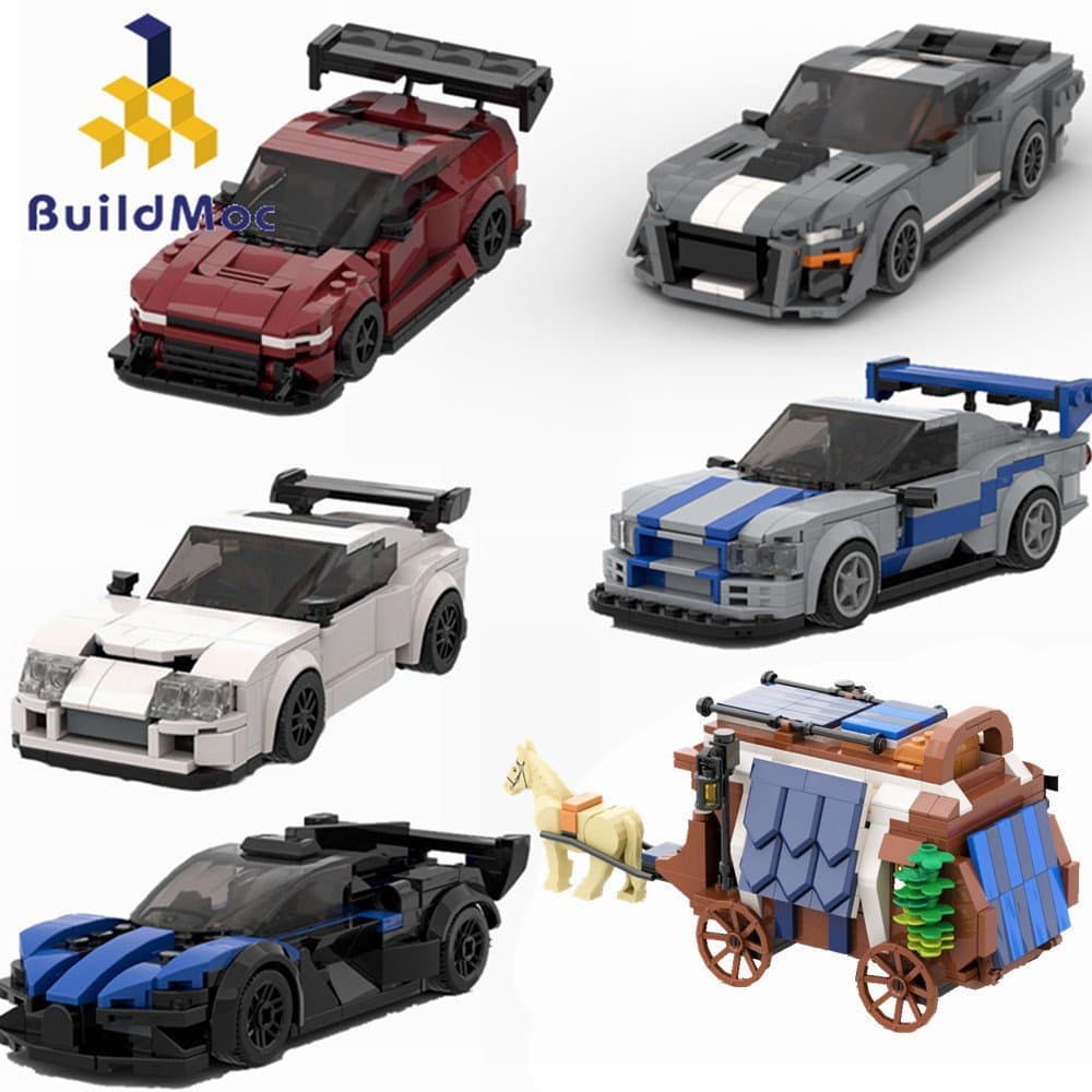 Conjunto de Blocos de Construção MOC Modelo de Carro Técnico Sportscar Skyline Camper Van Brinquedos para Crianças