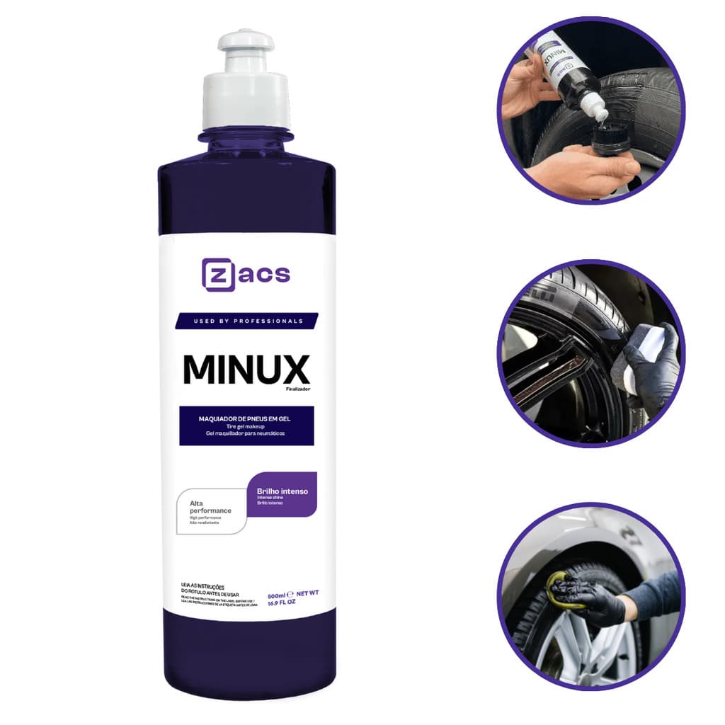 Pneu Pretinho Minux Maquiador Para Pneus 500ml Zacs Preto