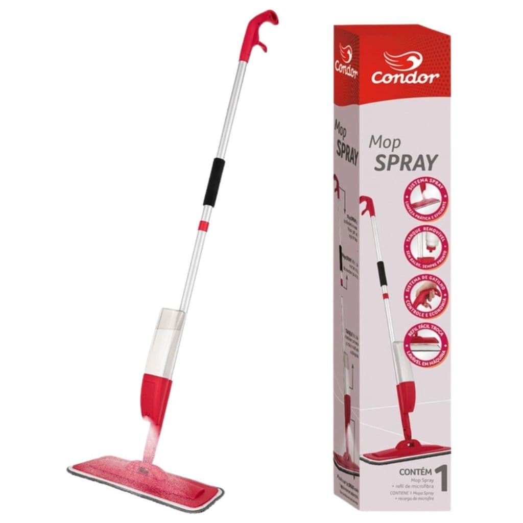 Mop Spray Esfregão Microfibra Limpeza C/ Reservatório Condor