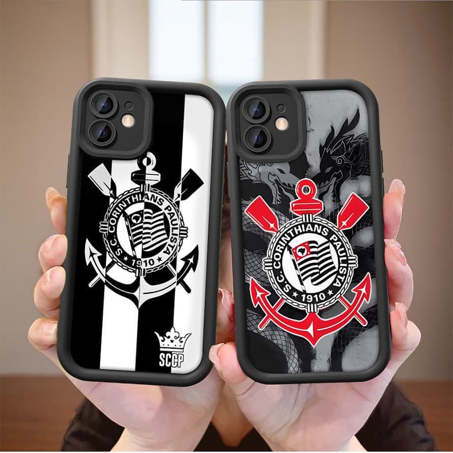 Capinha Capa de silicone Anti-impacto Logo do Corinthians para Moto G04S G24 E14 G22 G30 G34 G53 G54 G84 Edge 60 4G 5G