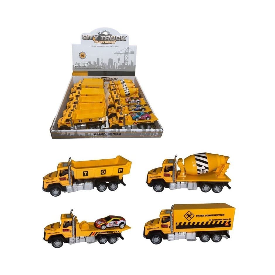 Caminhão De Fricção 17 Cm Carrinho Metal Coleção Miniatura Die Cast Escala 1.32
