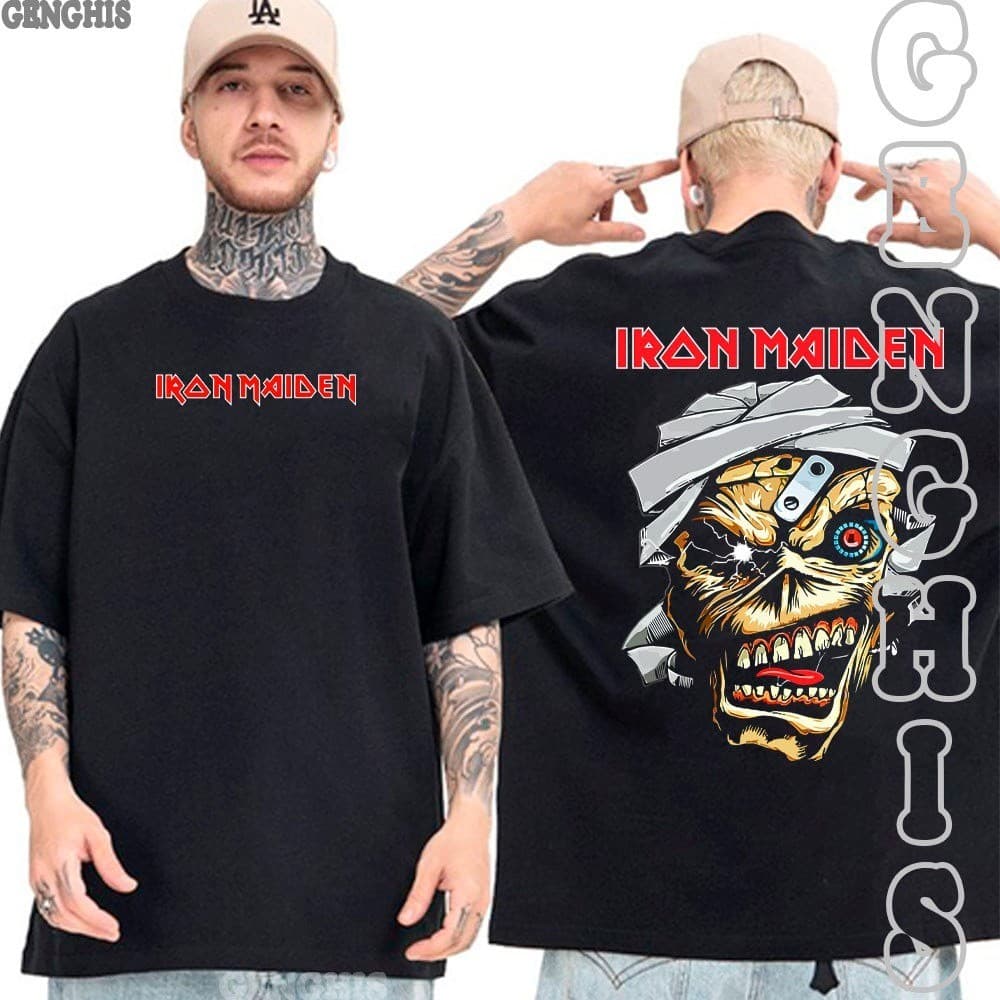 Camisa Rock Iron Maiden Banda de Rock Estampa Albums Heavy Metal Camiseta Basica e Oversized Unissex