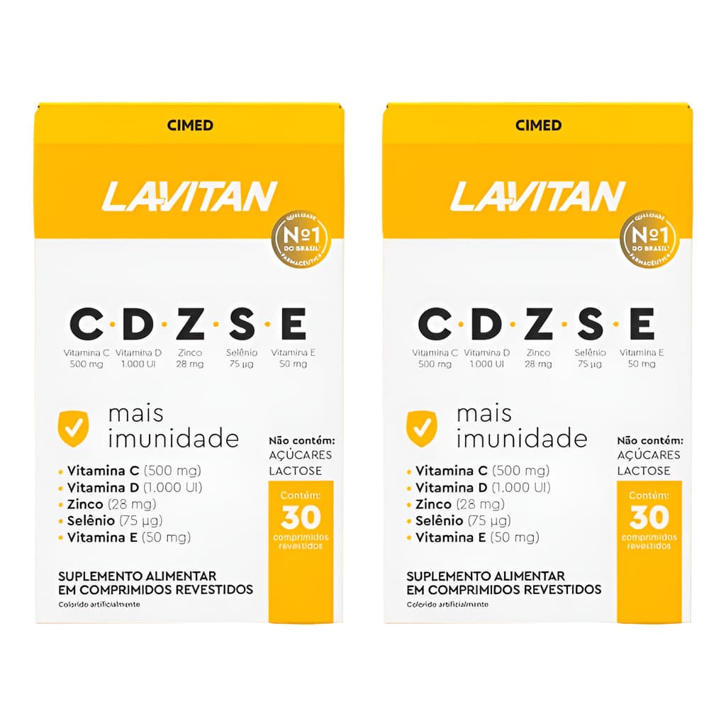 Lavitan CDZSE Mais Imunidade Cimed Multivitamínico Suplemento - Kit com 2Un com 30 Cápsulas Cada