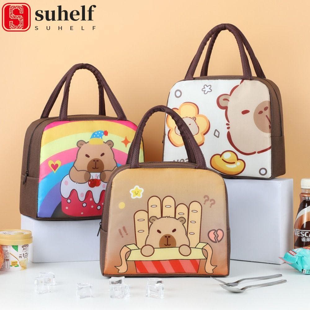 Lancheira De Capivara SUHELF , Desenho Animado De Pano Com Padrão , Bolsa Isolada À Prova D'água De 10 Cores