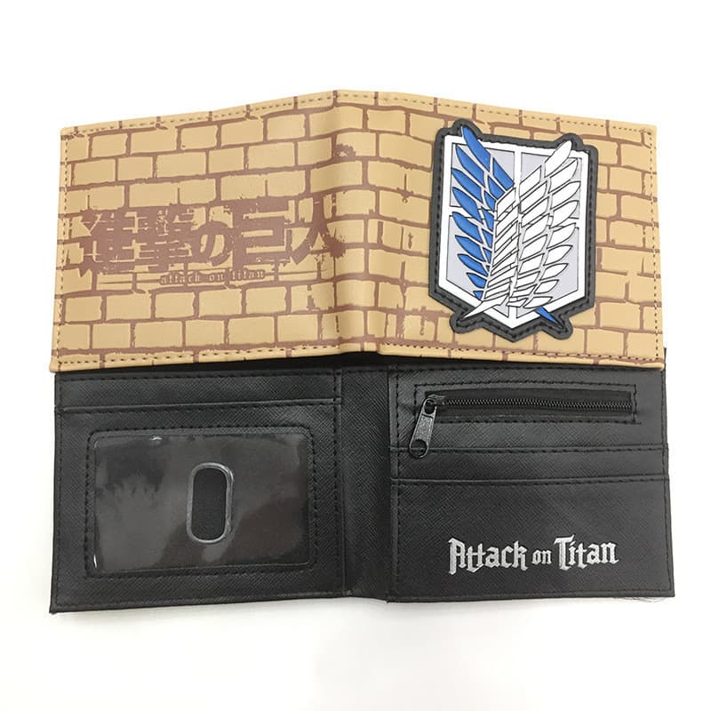 JY4O Carteira masculina Carteira masculina Porta-cartões Wings of Freedom Survey Corps Attack on Titan Carteira de prese