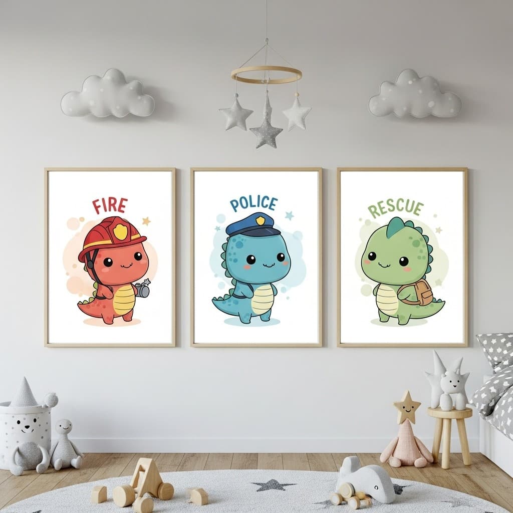 Quadros Infantis para quarto de bebe – Kit Decorativo para Quarto de Criança 3 Quadros Frete Gratis