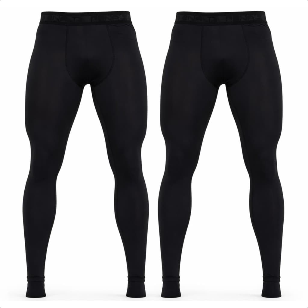 Conjunto com 3 Calças Segunda Pele Térmica Masculina Penalty Flat em Microfibra para Treino