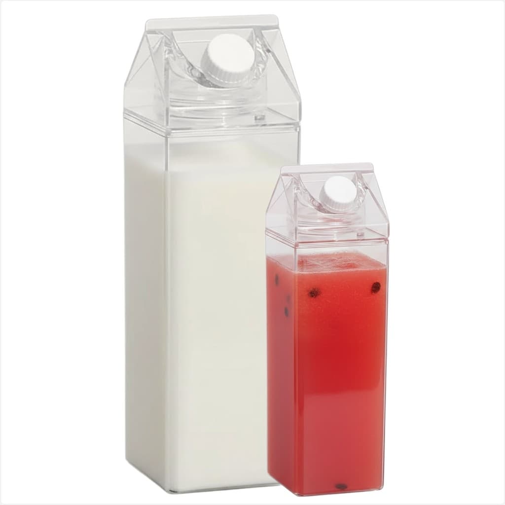 Garrafa De Acrilico Transparente Caixa Portatil 500ml Ou 1000ml