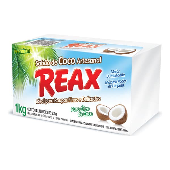 Sabão De Coco Natural Premium Roupa Delicadas Reax 1kg