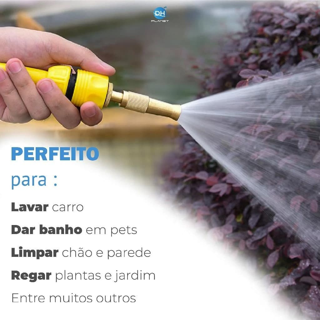 Bico De Mangueira Compressão 1/2 + Conector Esguicho Limpeza Irrigação De Jardim