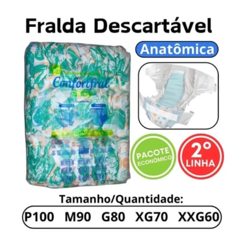 Fralda Confortfral Baby Segunda Linha Atacado Pacotão Anatômica - Adesiva