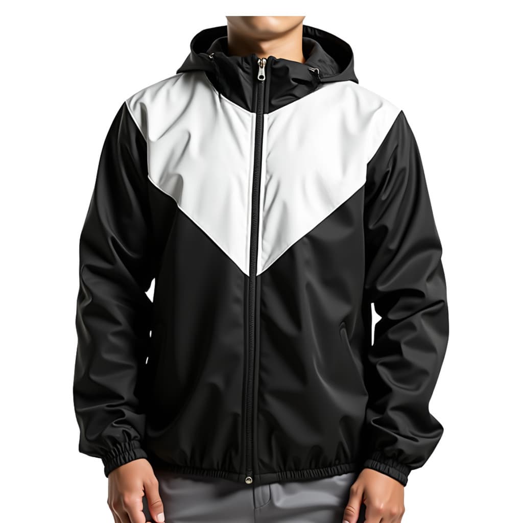 Jaqueta corta vento masculina lisa leve Tactel com Capuz touca de frio preto branco
