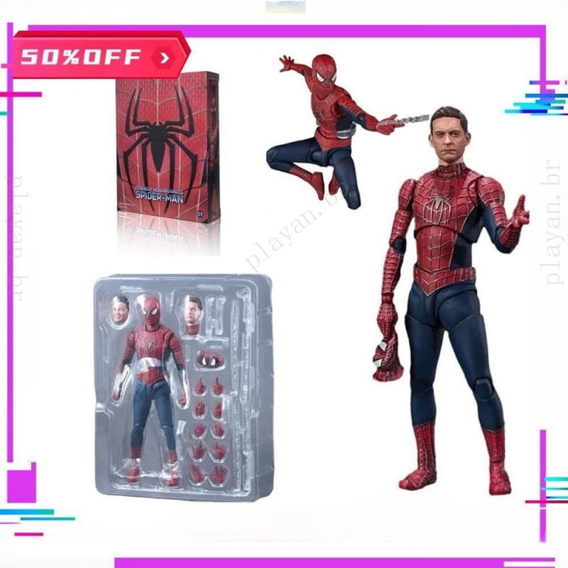 Homem-Aranha S.H. Figuras de Ação Figuart 3 Tobey Maguire Anime Estátua de PVC Brinquedos Modelo de Boneca
