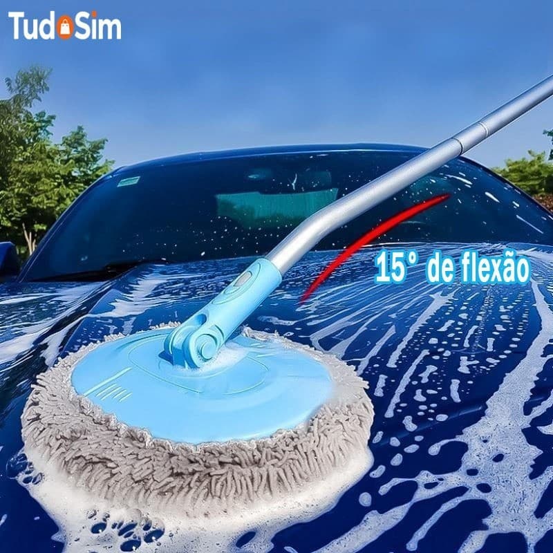 Esfregão para Lavagem de Carros com Barra Curva retrátil Alcance Ampliado e Menos Esforço
